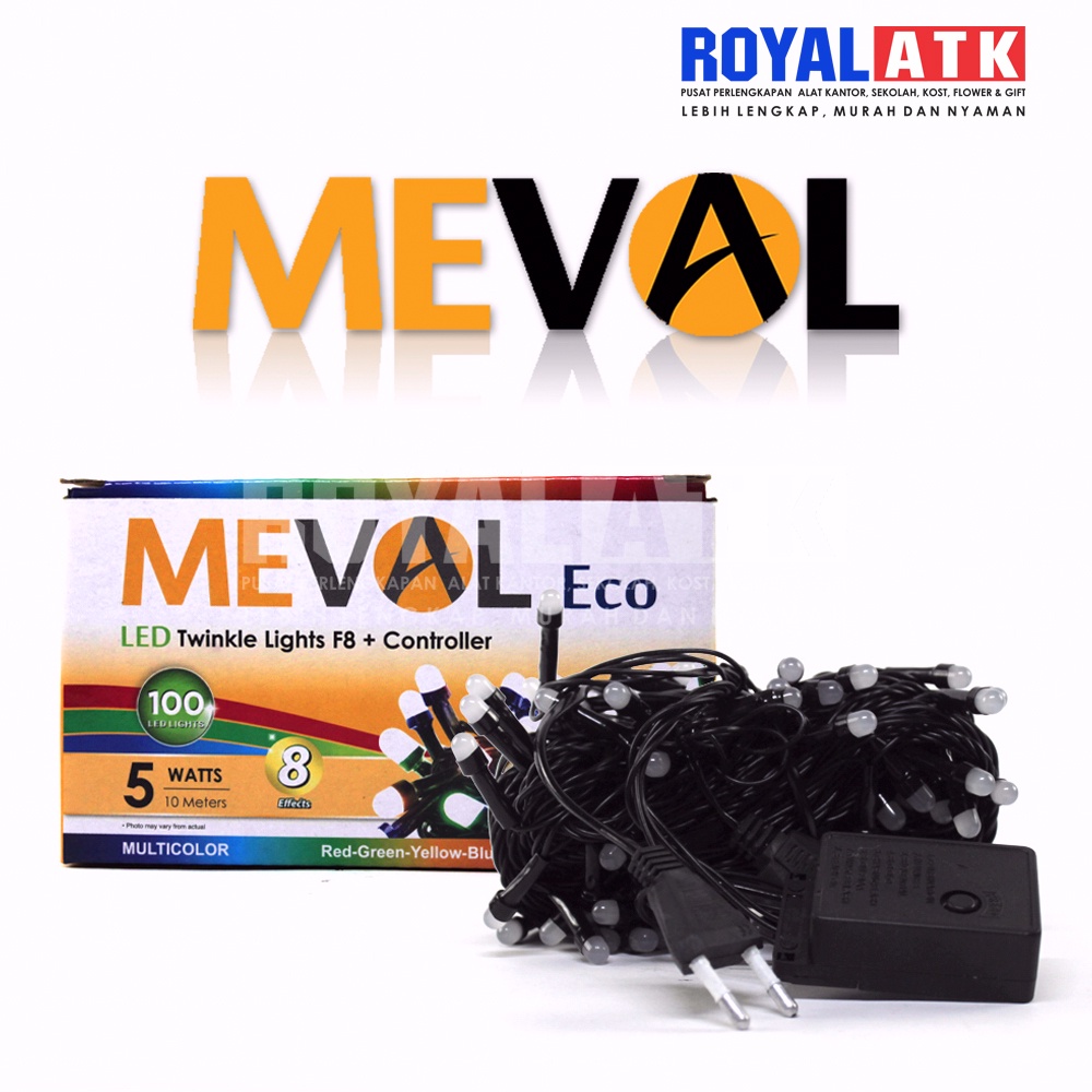 Meval Lampu Led F8 Natal Multicolor Kelap Kelip + Kontroler En2-10M