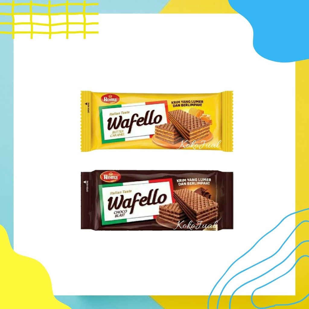 

Roma Wafello Butter Caramel 130 Gram / Wafello Choco 135 Gram