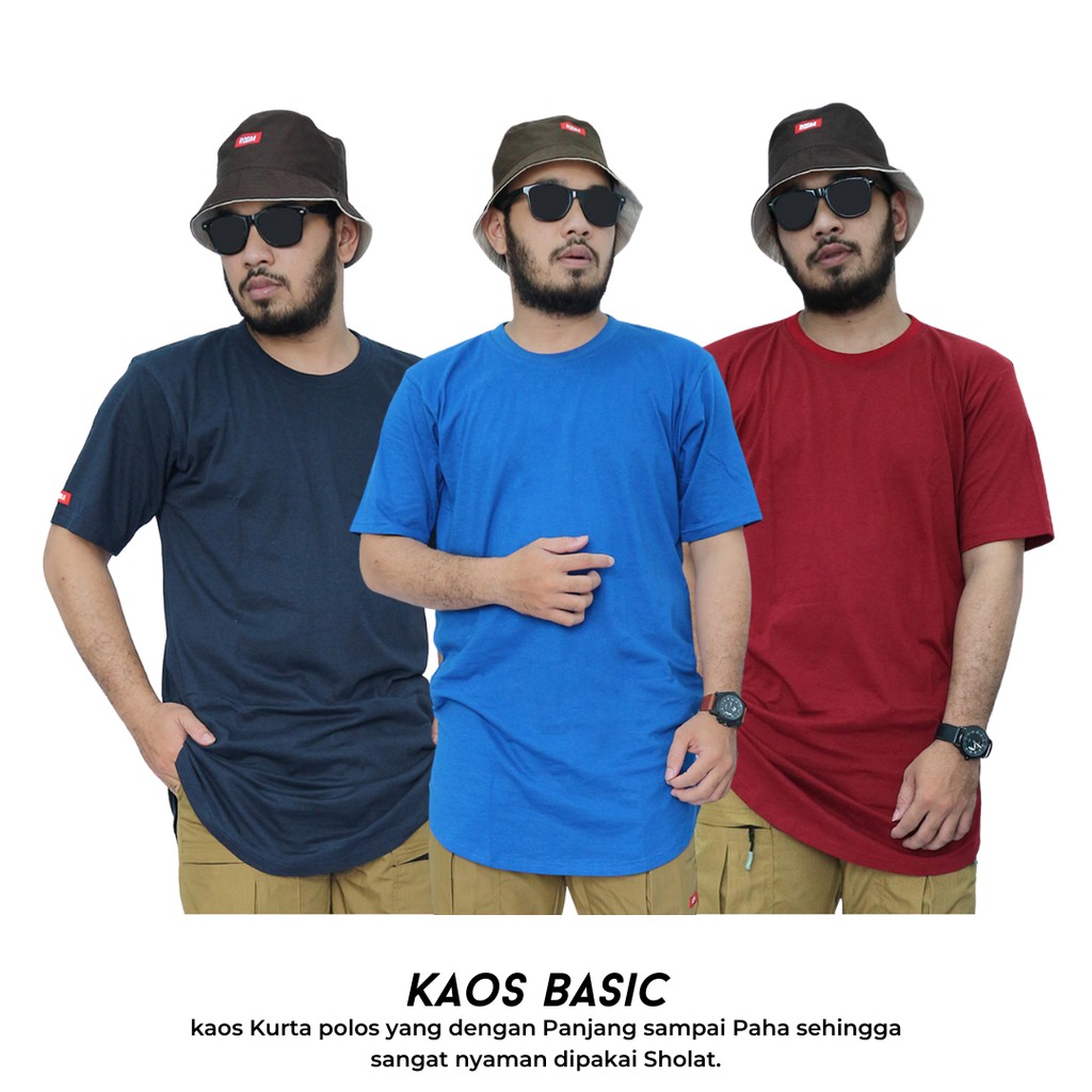 (Bisa COD) Kaos Kurta Polos Rogba - Kaos Kurta Casual Pria Murah - Kaos Polos Pria ROSAL