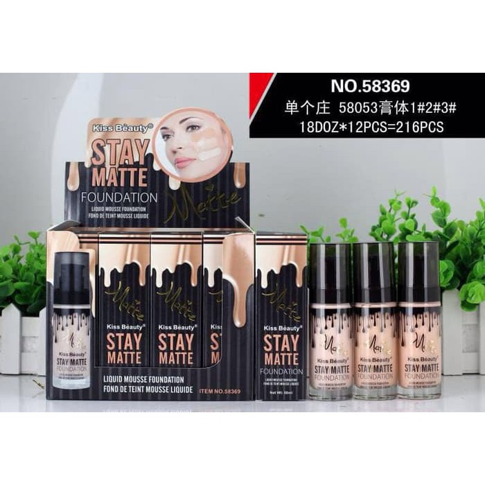 Kiss Beauty BB Liquid Foundation Cair 6 -in-1 Botol Kaca