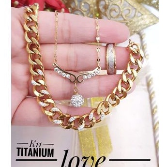Titanium set perhiasan wanita p211