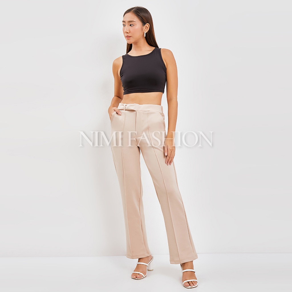 NIMI - Lenora Pants Celana Scuba Pallazo Highwaist Baggy Pants Break Free Wanita