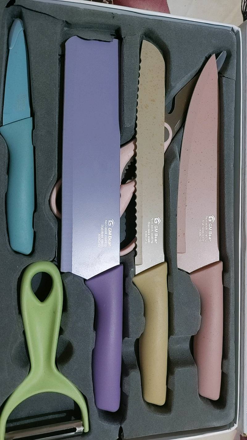 Gm Bear Pisau Dapur Set Isi 6pcs 1138-kitchen Knife Set Multicolor