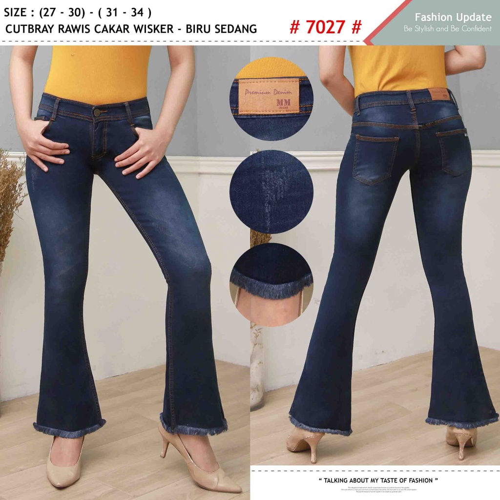 Celana Panjang Jeans Wanita Cutbray Rawis Cakar Whisker 27-30 31-34 Bisa Bayar Ditempat(COD)