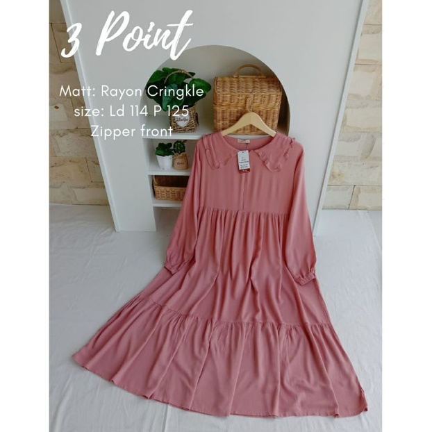 Gamis 3 point Rayon Cringkle