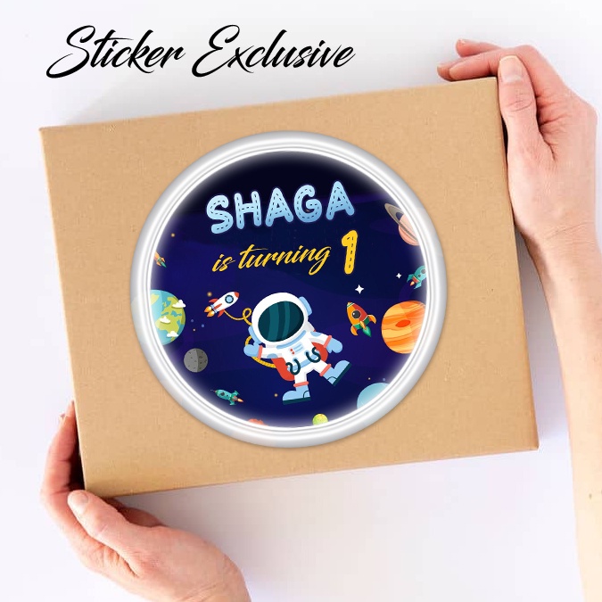 

50 STIKER / STICKER ASTRONOT 1 UTK BAG / BENTO / SOUVENIR ULTAH ULANG TAHUN