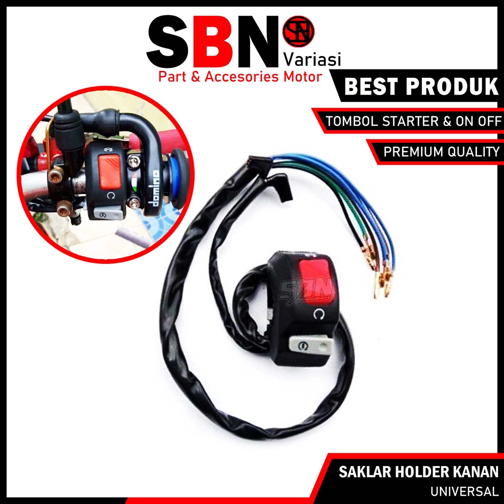 Saklar Holder Kanan Motor / Tombol Stater On Off Model Ktc GL CB MP Tiger KLX Universal