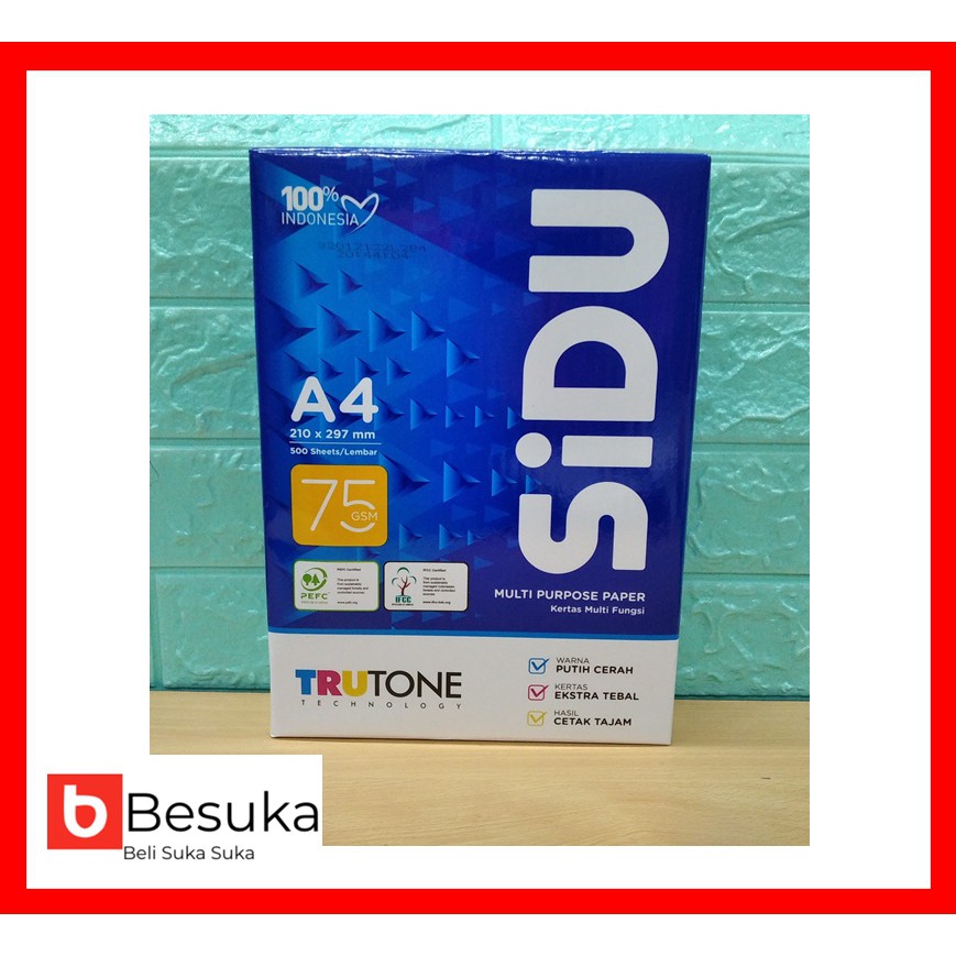 

KERTAS HVS/FOTOCOPY SIDU 75 A4