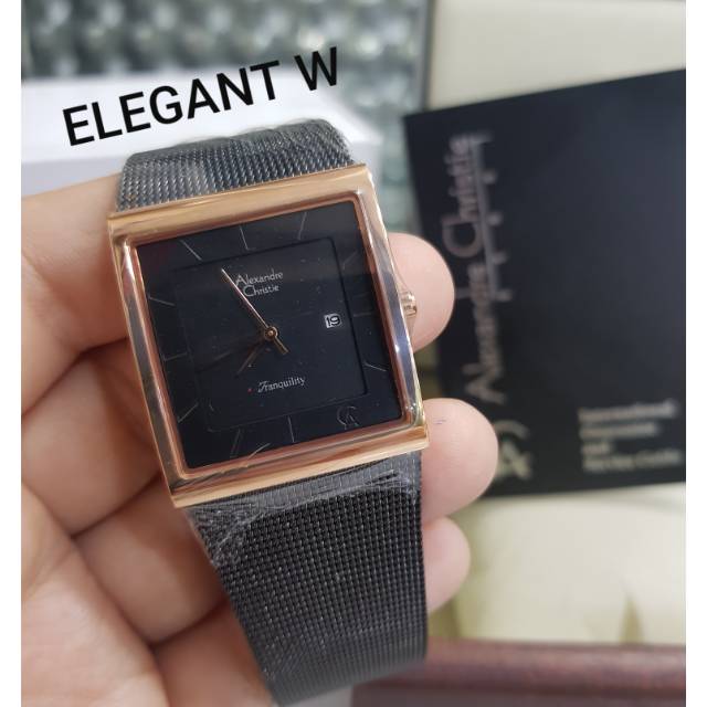 JAM TANGAN ALEXANDER CHRISTIE WANITA ORIGINAL AC 8333LD BLACK ROSEGOLD