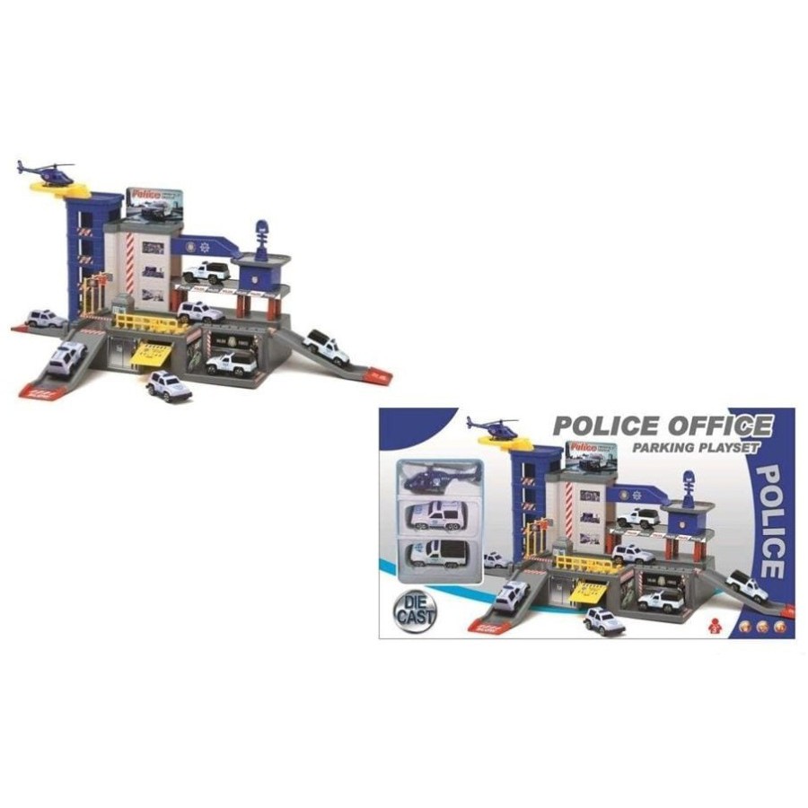 Mainan Mobil Mobilan Anak Track Parking Police Office Parking Playset Mainan Edukasi Anak