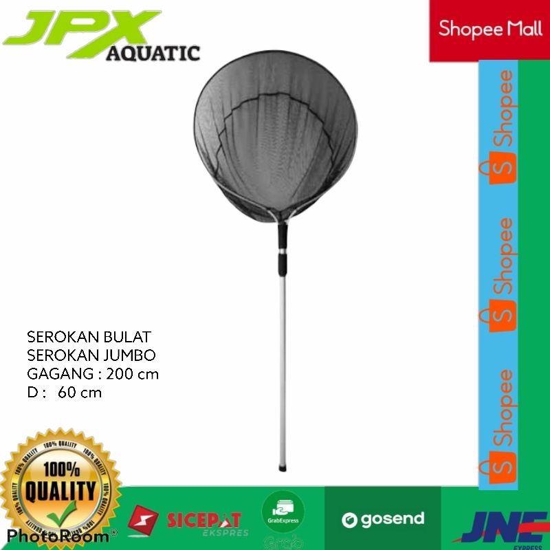 SEROKAN IKAN KOI JUMBO DIAMETER 60CM GAGANG 200CM / SESER IKAN KOI JUMBO / SEROKAN JUMBO / KOI