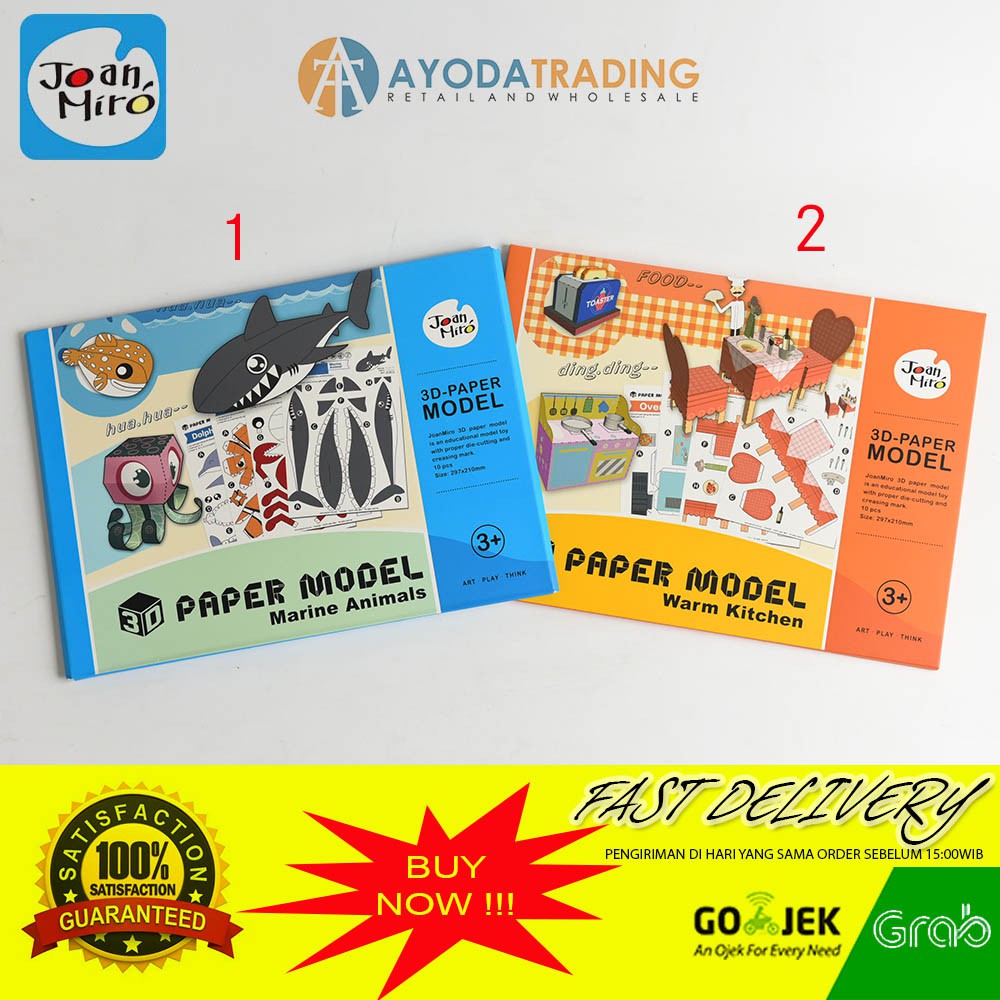 Joan Miro 3D Paper Model Paper Craft Mainan Edukasi Kertas Lipat