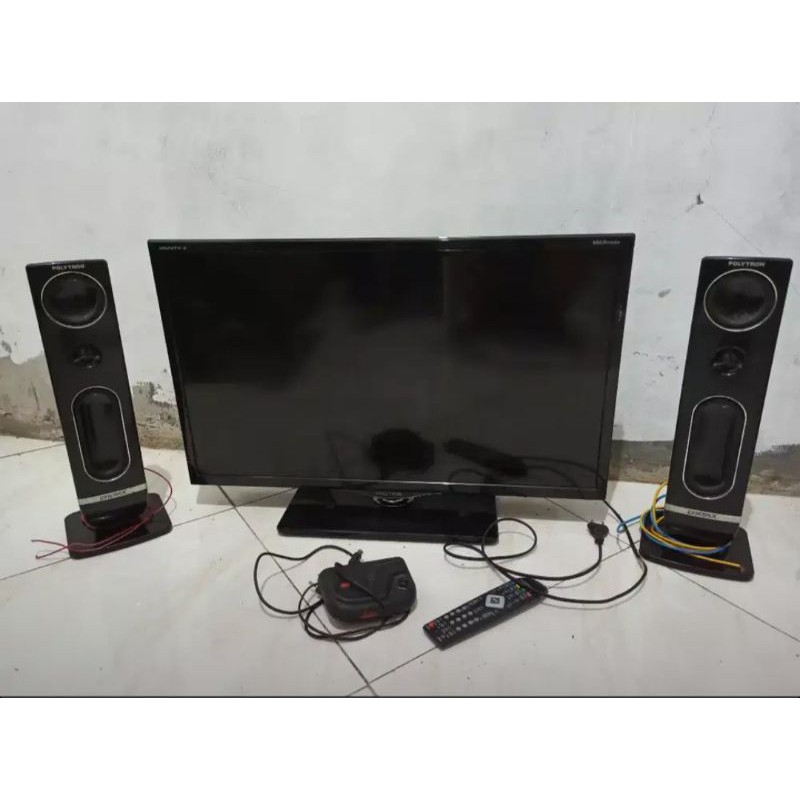 TV Polytron 32inch Second, Gratis Speaker Polytron dan Penguat Antena +remote tv