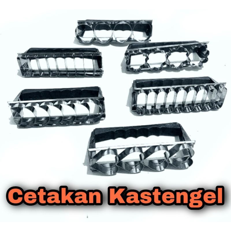 cetakan kastengel/kue salju motif bulan sabit,bintang,bulat,hati,segi panjang,lonjong bahan stainles