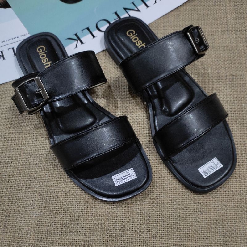 SANDAL WANITA DOUBLE STRAP TERBARU AF.01 ASLI REAL PICT