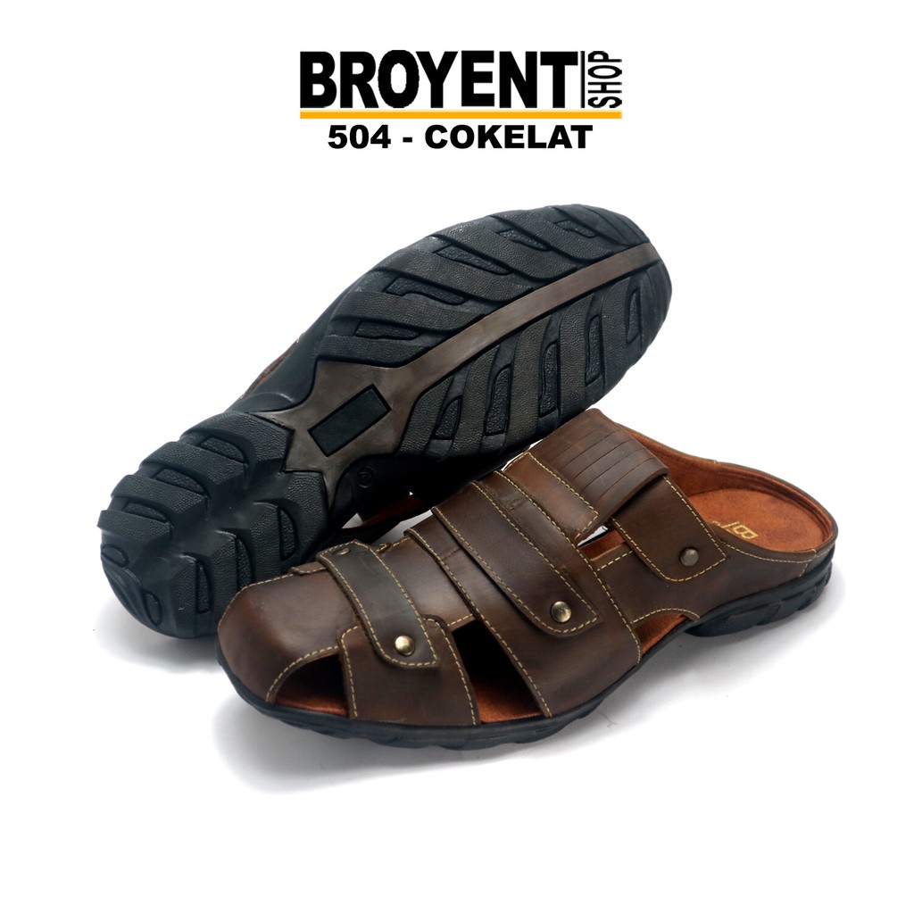 Sepatu sandal Pria Casual Bustong Kulit Asli 504