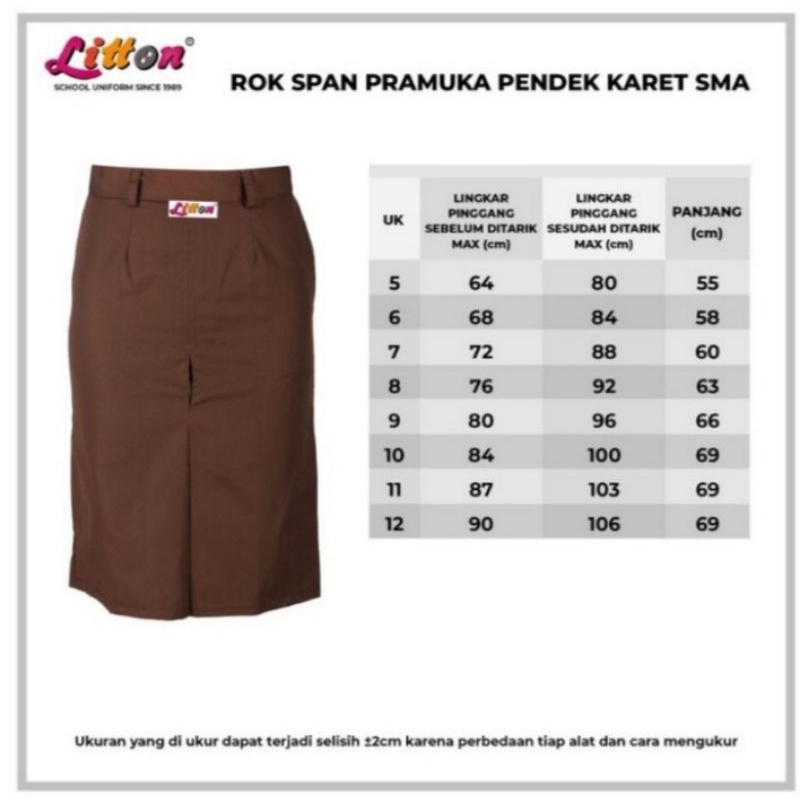 seragam sekolah rok span sekolah SMA pendek karet / rok span sekolah pendek SMA pinggang karet abu putih coklat hitam