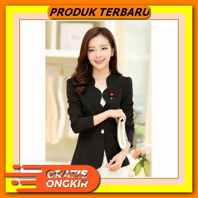 Blazer Korea Style /Basic Blazer / Gl Blazer Wanita /Blazer Kerja Kantoran Terbaru / Blazer Warna Pu