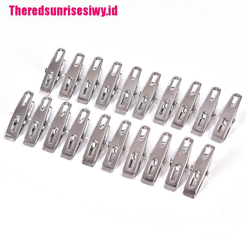 20pcs Jepitan Baju Stainless Steel Metal Clothes Pegs