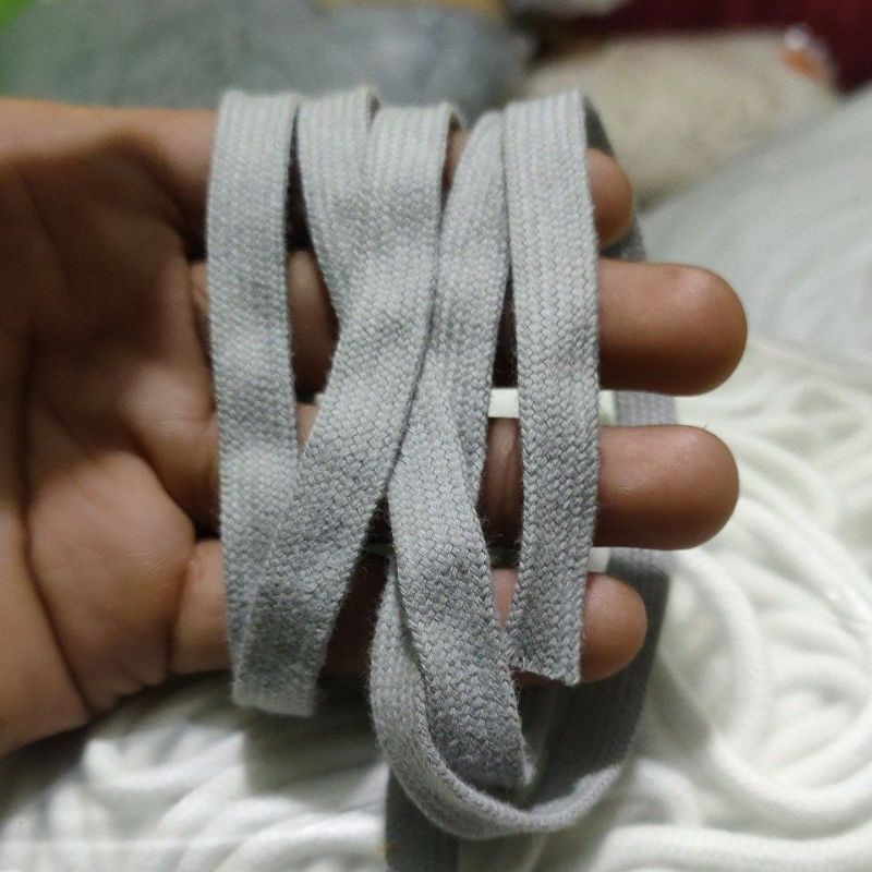 

tali katun Pipih 2 lapis warna Grey