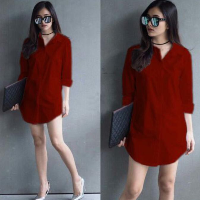 BARANG MURAH PAKAIAN WANITA TUNIK SHINTA MAROON