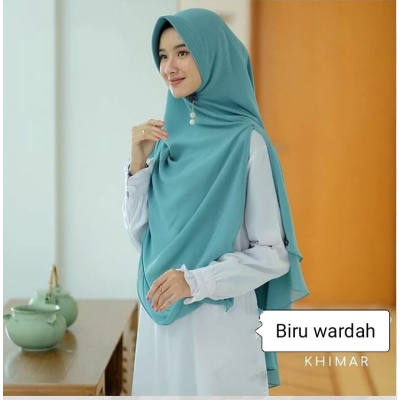 KHIMAR KERUT WARNA BIRU WARDAH