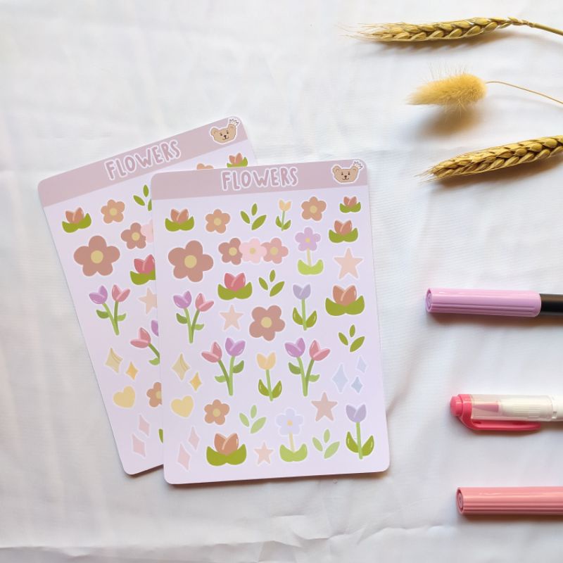 

Flowers Sticker Sheet / Journal Deco Stickers Shan Shine
