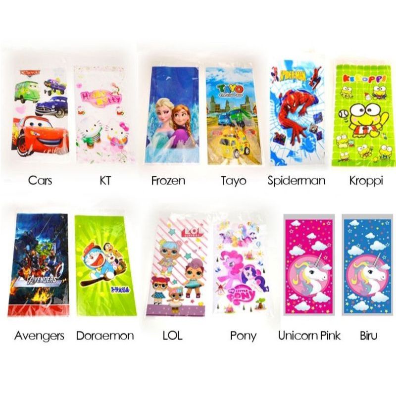 

PLASTIK OPP BINGKISAN SNACK ULANG TAHUN KARAKTER