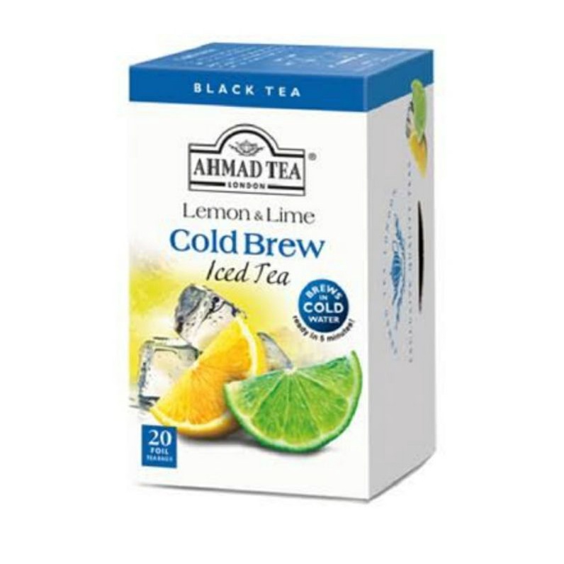 

Ahmad Tea Cold Brew Lemon Lime Iced Tea Black Tea 20 foil bags tea