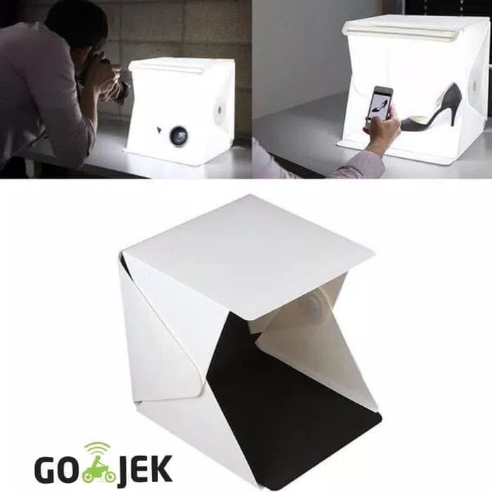 Studio  Mini Untuk  Foto  PRODUK Online / Mini Photo Studio Portable Magic Box with led