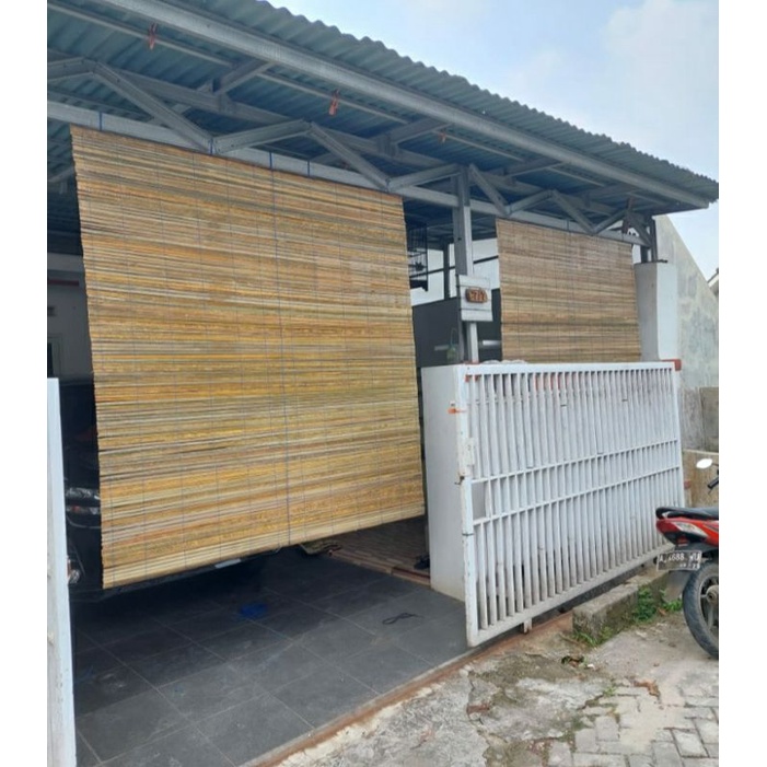 Tirai bambu kerai Sawit ukuran 2x2m +tali penggulung