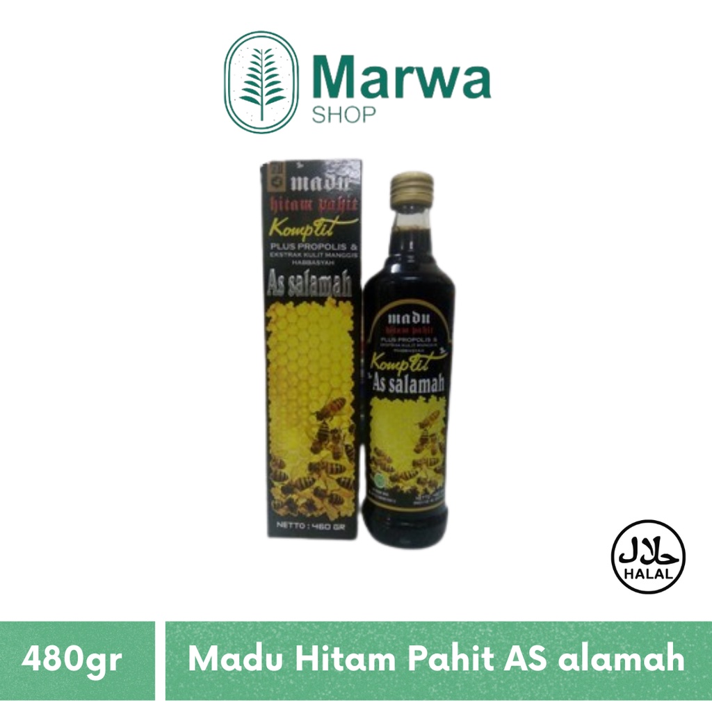 Madu Hitam Pahit Komplit As Salamah Plus Habbatusauda 460gr  Madu Hitam Pahit Komplit Assalamah Plus Propolis