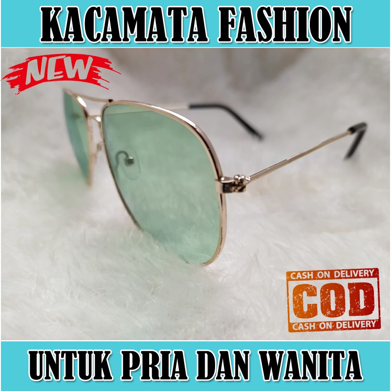 Kacamata Fashion Pria Wanita Model Aviator Lens Transparan multicolor Kaca mata Aviator Unisex