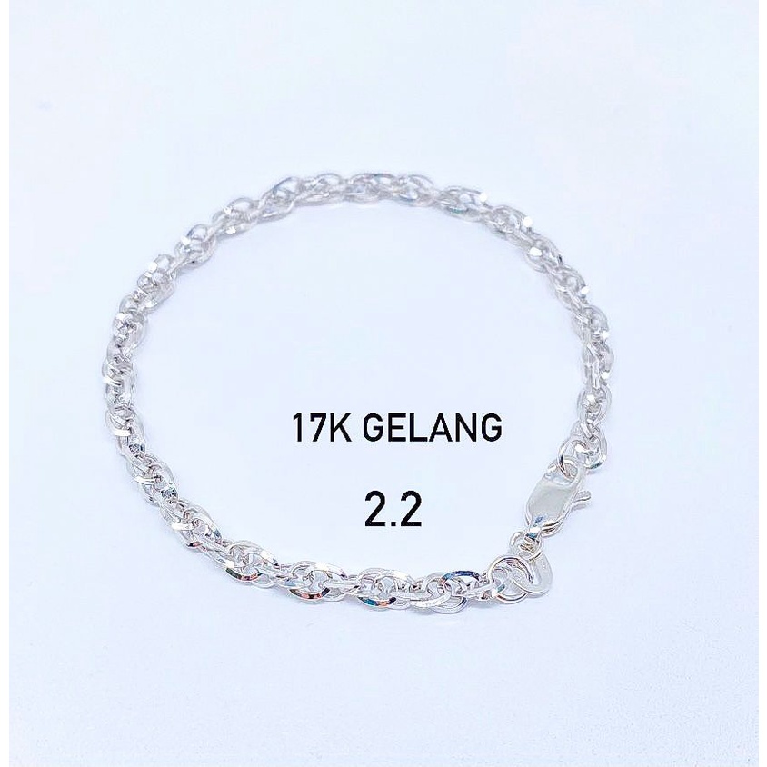 Gelang anak dan dewasa emas asli kadar 700 70% 16k rantai tangan new tali tambang kilat superlight 2 gram putih gr g