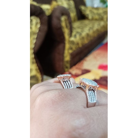 Cincin replika emas putih, warna mix rosegold