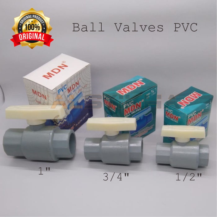 Ball valve stop kran air pvc ukuran 1/2 - 3/4 - 1 Inch