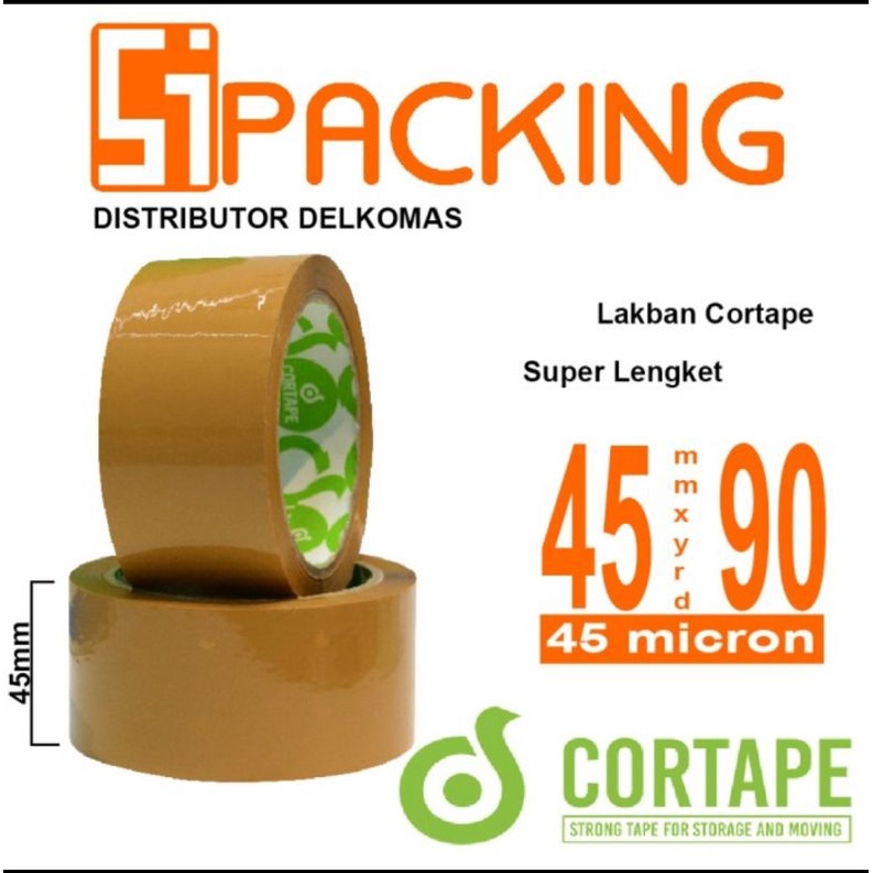 

LAKBAN CORTAPE COKLAT (ISOLASI-SELOTIP) 45mm x 90yard x 45um