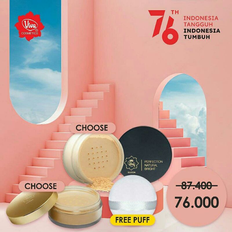 Paket Perfection Natural Bright Loose Powder Shimmering Loose Powder Viva