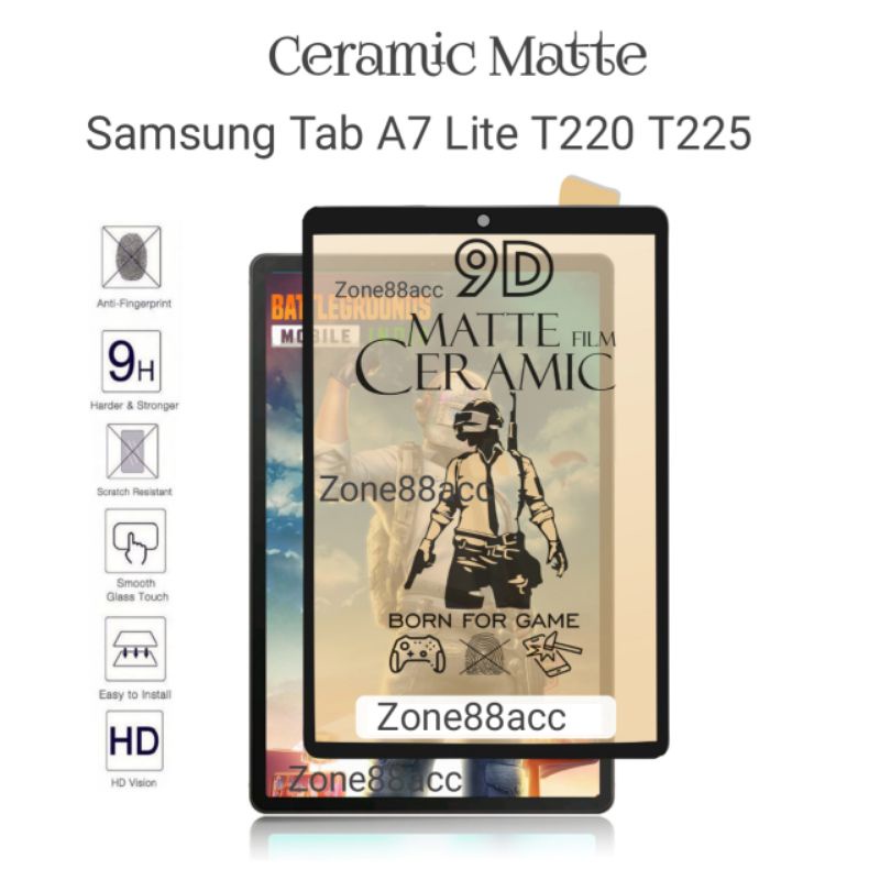 Tempered Ceramic Matte Samsung Galaxy Tab A7Lite A7 Lite 2021 T220 T225 SM-T220 SM-T225 Antigores Anti Minyak Pelindung Layar tablet