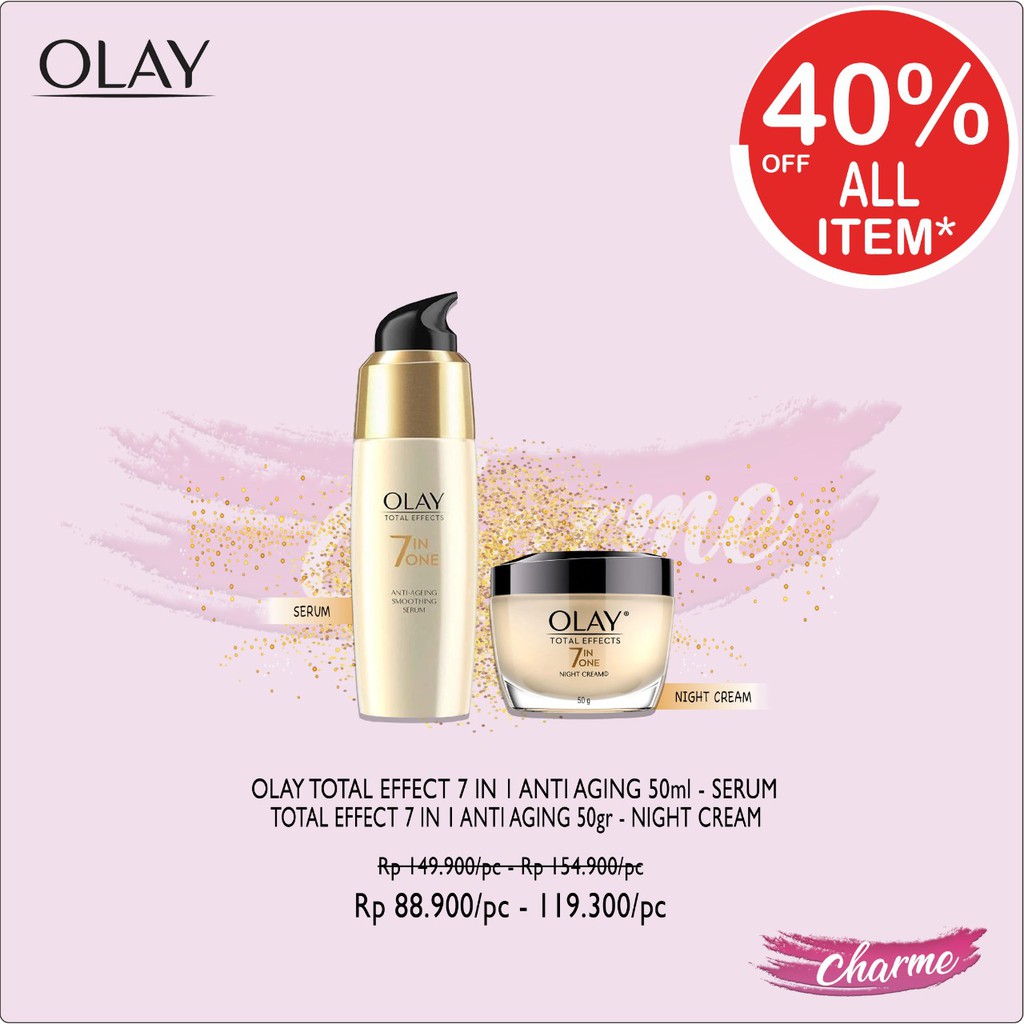 (READY & ORI) Olay Total Effect 7in1 Anti Aging Serum Night Cream / Krim Malam