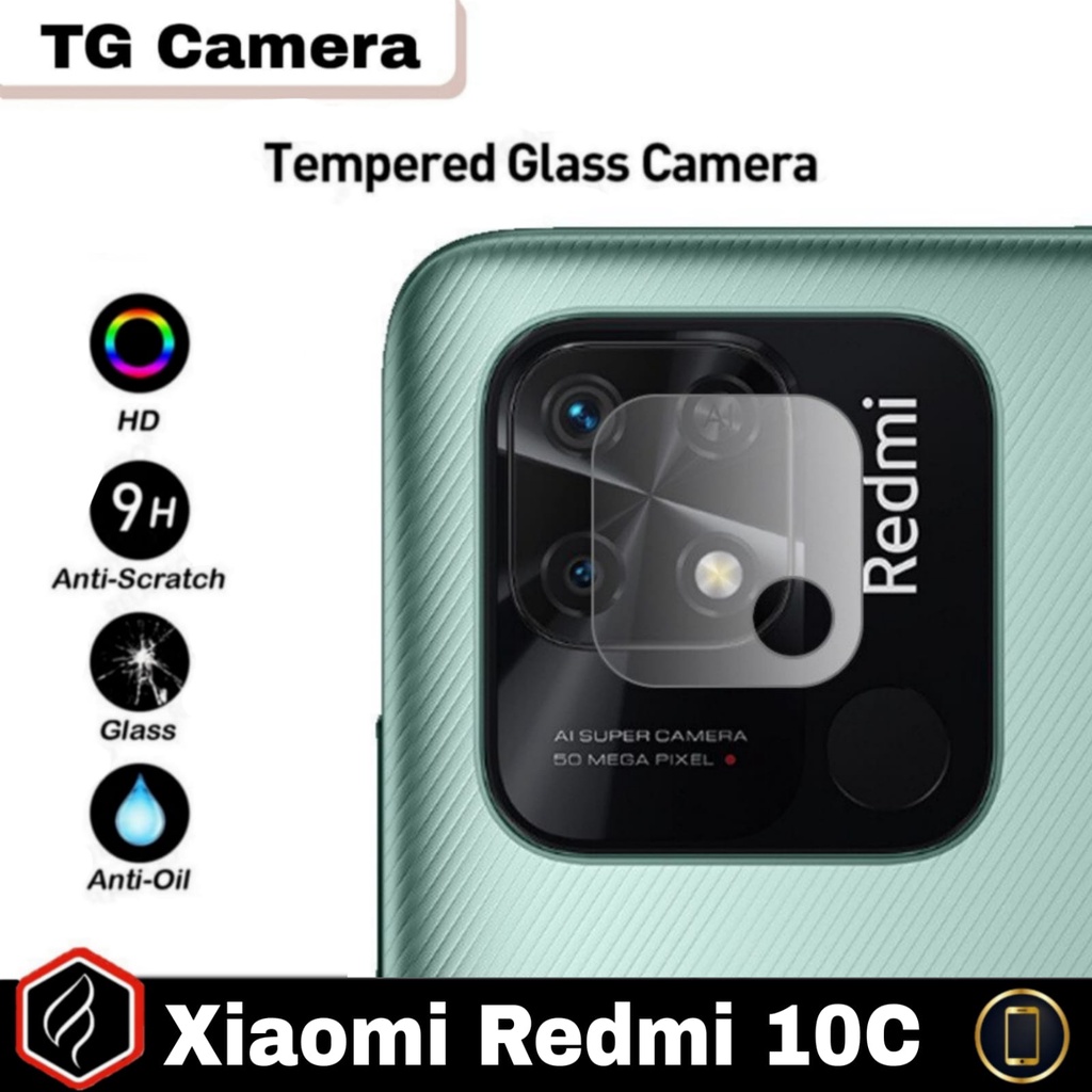 Paket 2 in 1 Xiaomi Redmi 10C Anti Gores Layar Kaca Full Cover Free Tempered Glass Camera For REDMI 10C