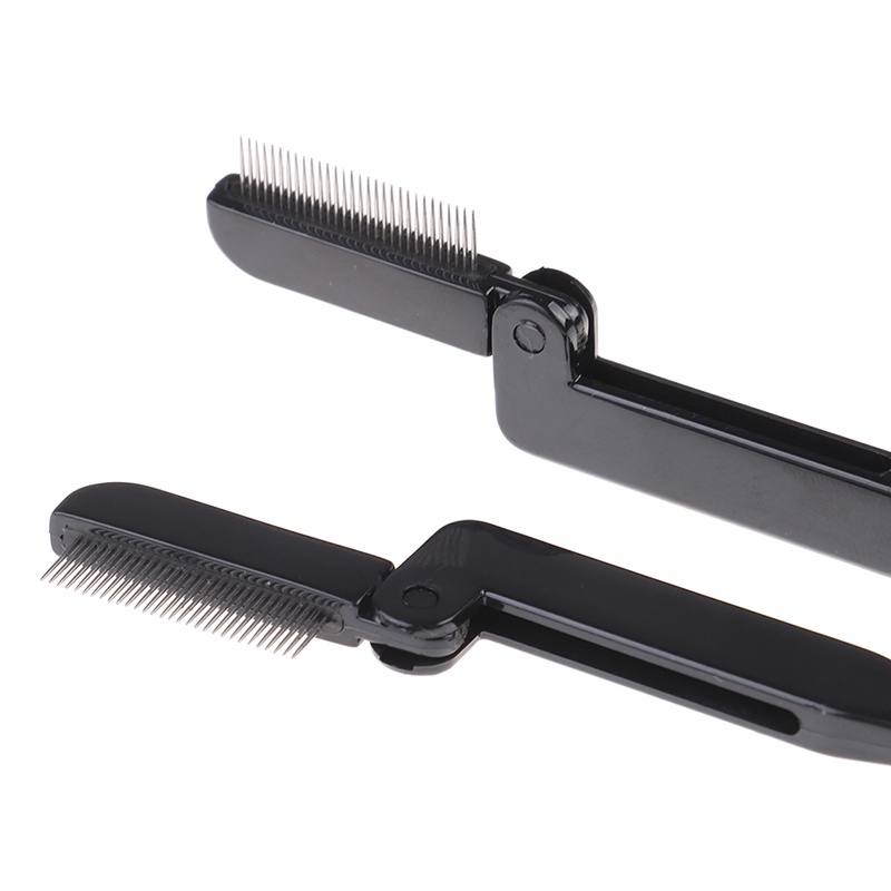 Sisir Bulu Mata Lipat Bahan metal Warna Hitam