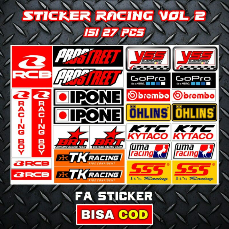 Stiker Racing Pack Sticker Racing Stiker Sponsor Stiker Helm Stiker Motor Sticker Motor