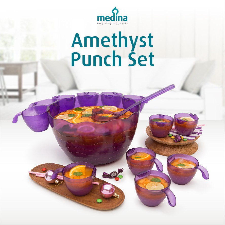 Amethyst Punch Set Wadah Saji Es Buah