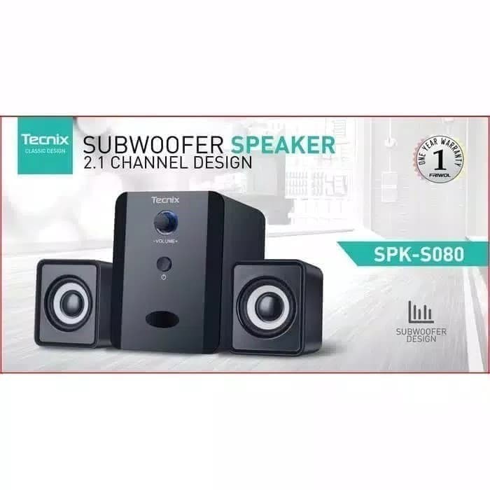 Speaker USB Multimedia With Subwoofer Original Tecnix SPK-S080