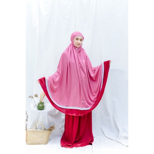 Mukena Rayon Premium KOMBINASI Renda Rajut