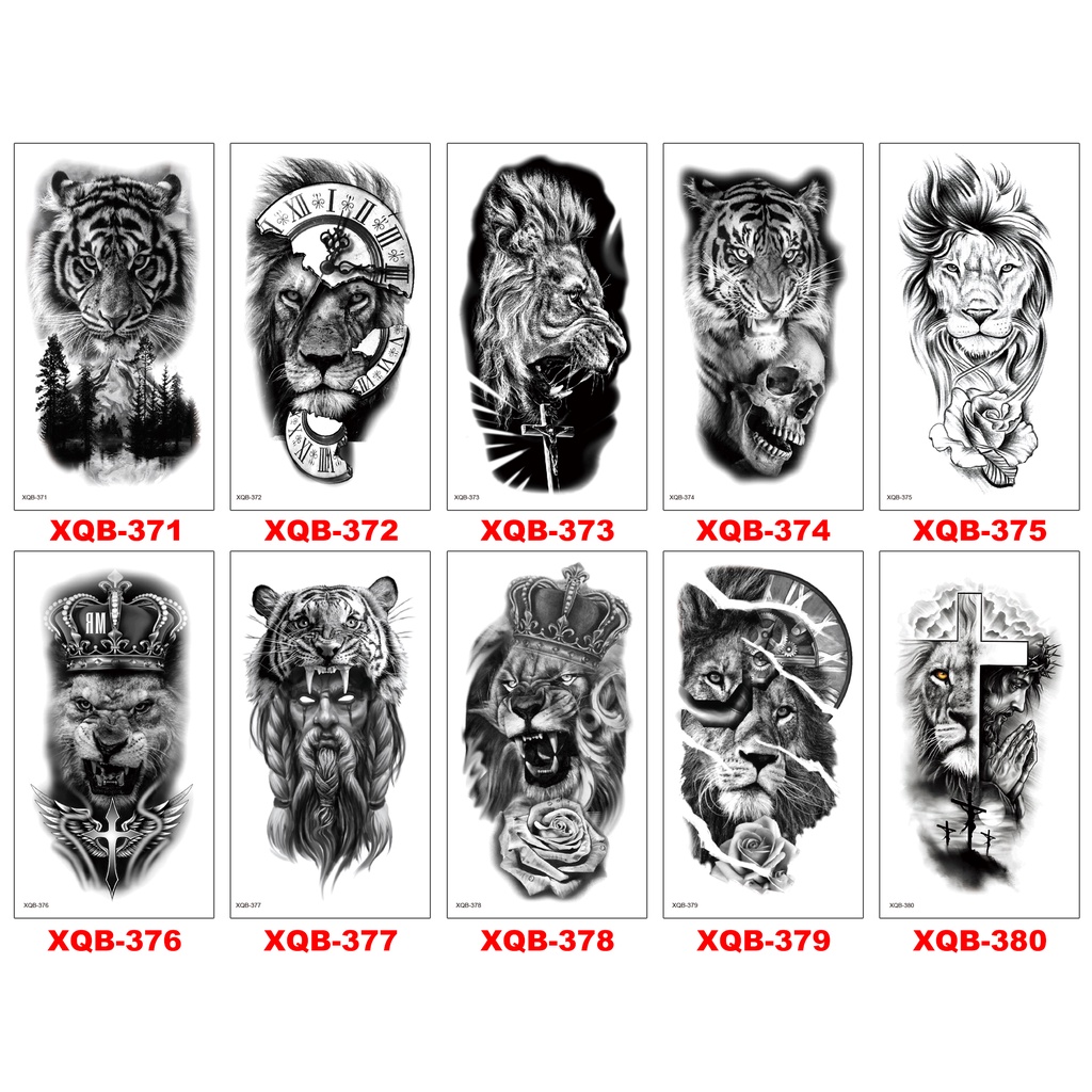 tato temporer grosir XQB-361 - XQB-380 ukuran 21x11.4cm setengah lengan tattoo temporary tatto tatoo