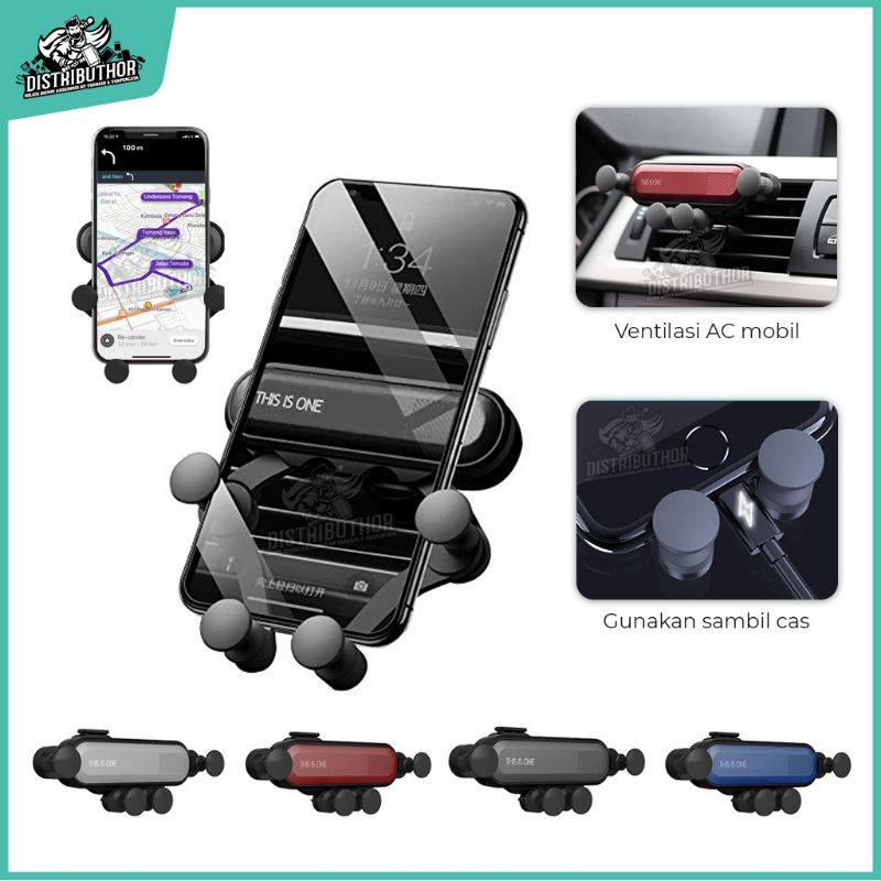 Car Holder Phone - Dudukan HP Stand Handpone Alat Penyangga - Phone Mount Pegangan Holder HP di AC Mobil