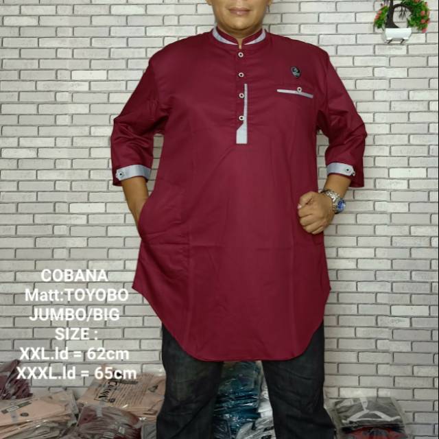 BAJU KOKO KURTA PRIA PAKISTAN PREMIUM COBANA MOESLEM -KURTA JUMBO-KURTA BIG SIZE