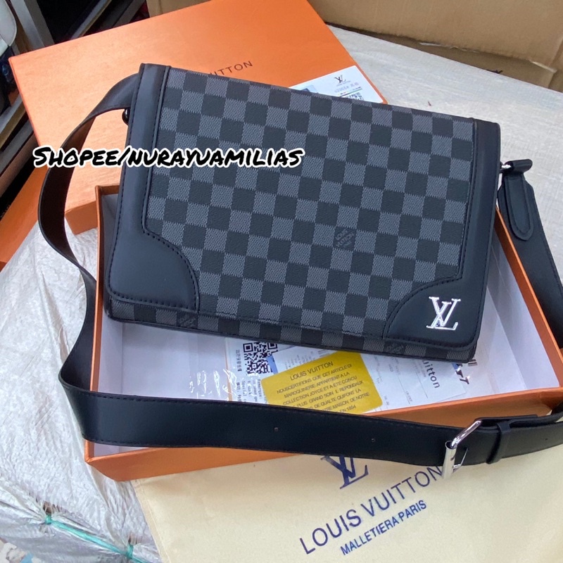 messenger bag louis Vuitton free box import tas selempang pria lv tas kantor pria lv